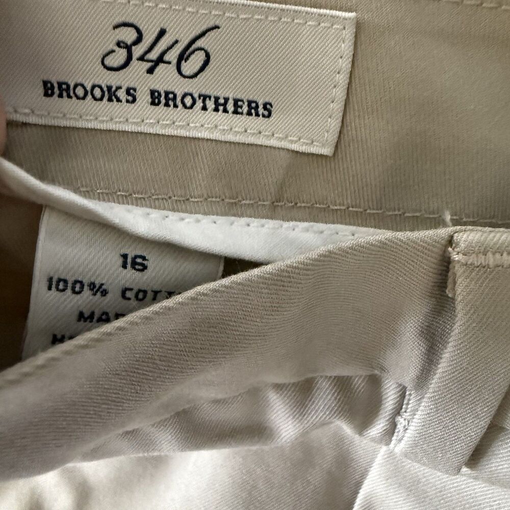 Brooks Brothers Chino Tan Beige Pleated Khaki Pants Size 16 Women’s - Picture 3 of 4
